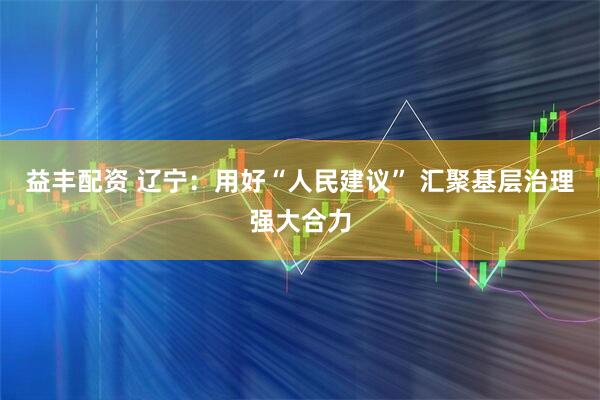 益丰配资 辽宁:用好“人民建议” 汇聚基层治理强大合力