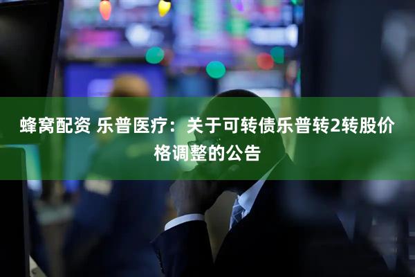 蜂窝配资 乐普医疗：关于可转债乐普转2转股价格调整的公告